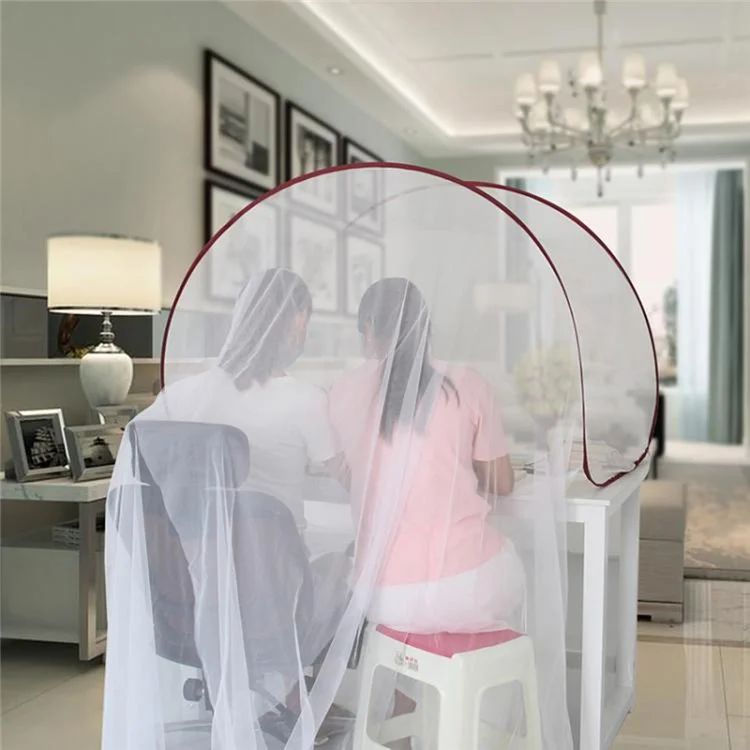 Moustiquaire portable pliable à double couche pour camping extérieur, adaptée au bureau des étudiants