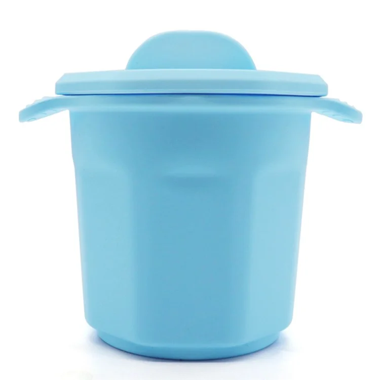 Silikonfett-Behälter mit Siebdeckel Speckfett-Aufbewahrungsflasche Schmalzhalter (BPA-frei, Kein FDA) - Baby Blau