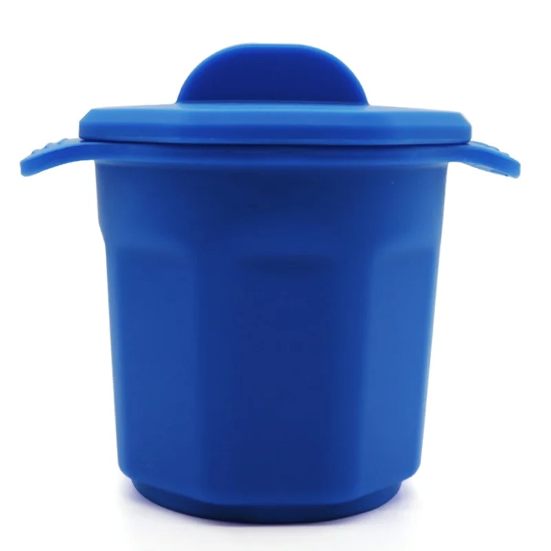 Silicone Grease Container with Strainer Lid Bacon Fat Storage Oil Bottle Lard Keeper (BPA Free, No FDA) - Dark Blue