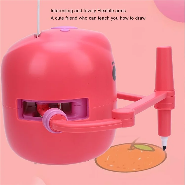 Robot d'apprentissage artistique pour enfants - Machine à dessiner pour l'éducation précoce avec 100 cartes de peinture - Rose
