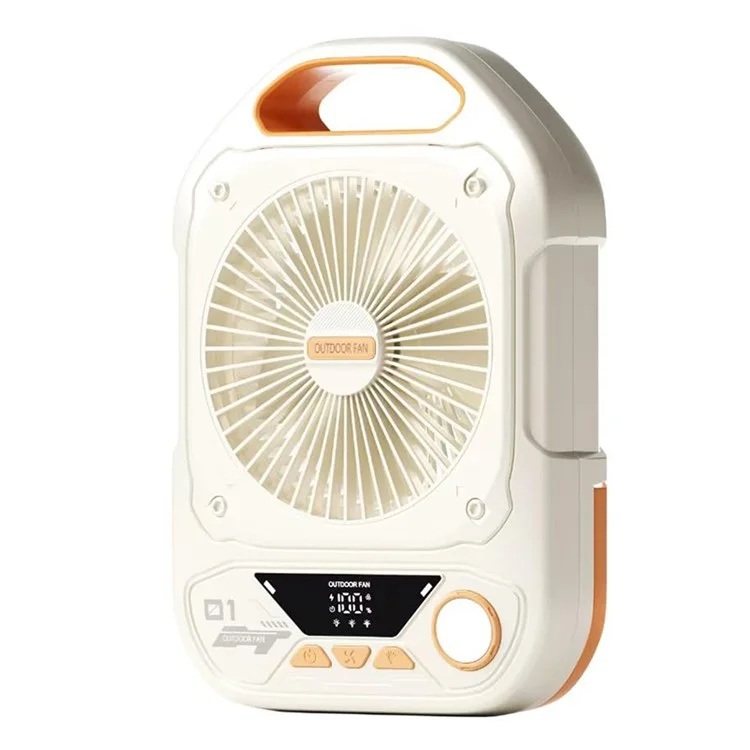 Ventilateur LED multifonctionnel portable pour extérieur - Ventilateur électrique 100 vitesses avec batterie 20000mAh pour pêche / camping
