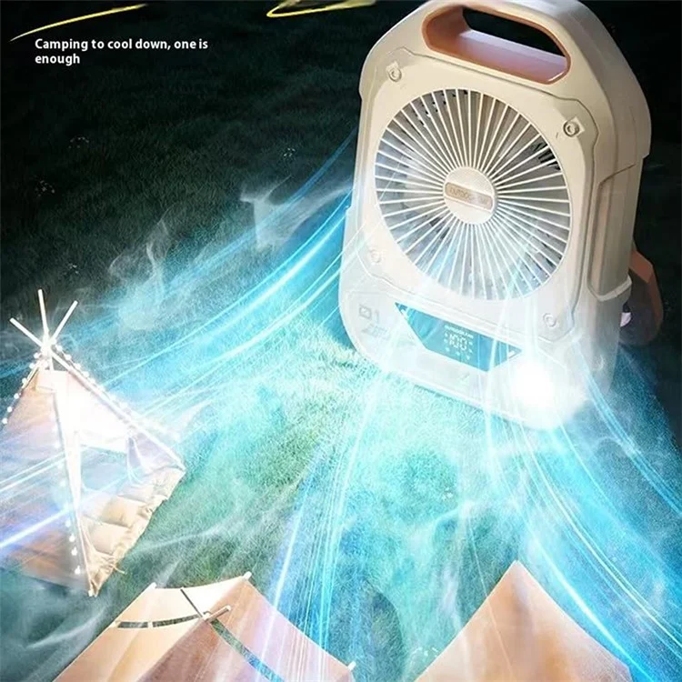 Ventilateur LED multifonctionnel portable pour extérieur - Ventilateur électrique 100 vitesses avec batterie 20000mAh pour pêche / camping