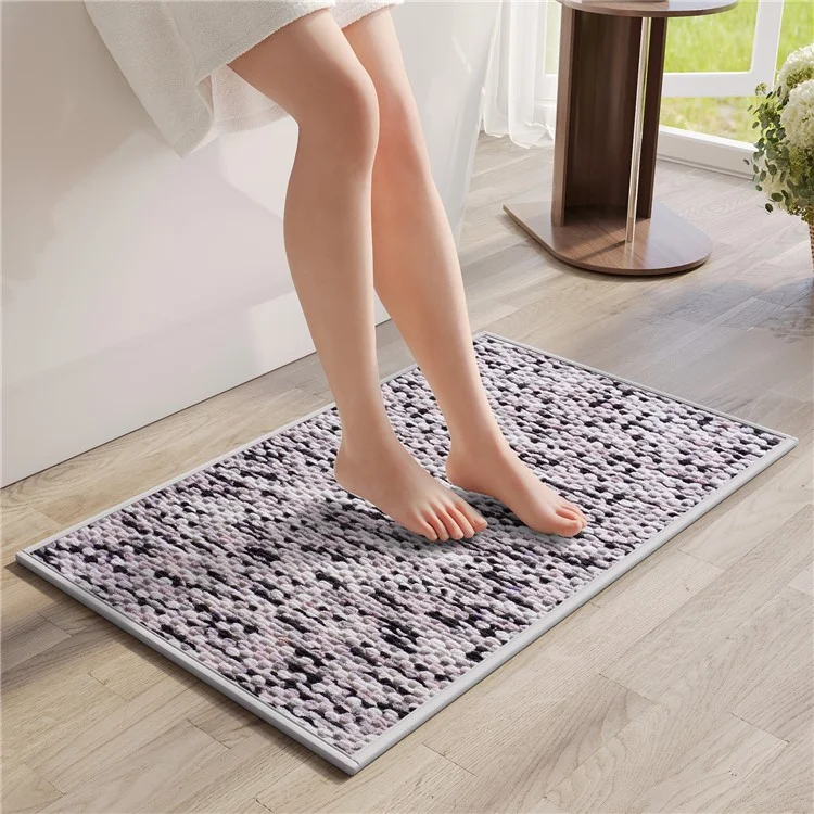 Tappetino da bagno in ciniglia 40 x 60 cm Tappeto da bagno Assorbente e Antiscivolo per Casa / Uso Toilette - Nero