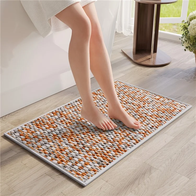 Tappetino da bagno in ciniglia 60 x 90 cm Tappeto da bagno Assorbente e Antiscivolo per Casa / Uso Toilette - Arancione