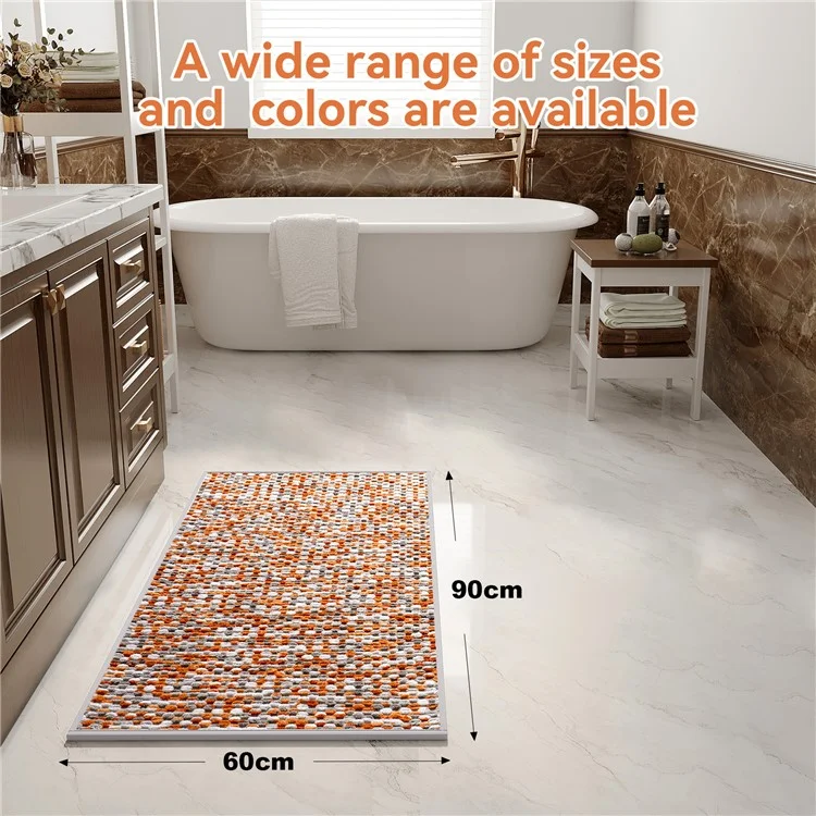 Tappetino da bagno in ciniglia 60 x 90 cm Tappeto da bagno Assorbente e Antiscivolo per Casa / Uso Toilette - Arancione