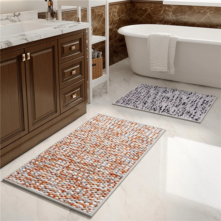 Tappetino da bagno in ciniglia 60 x 90 cm Tappeto da bagno Assorbente e Antiscivolo per Casa / Uso Toilette - Arancione