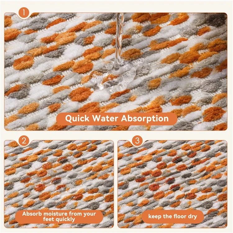 Tappetino da bagno in ciniglia 60 x 90 cm Tappeto da bagno Assorbente e Antiscivolo per Casa / Uso Toilette - Arancione