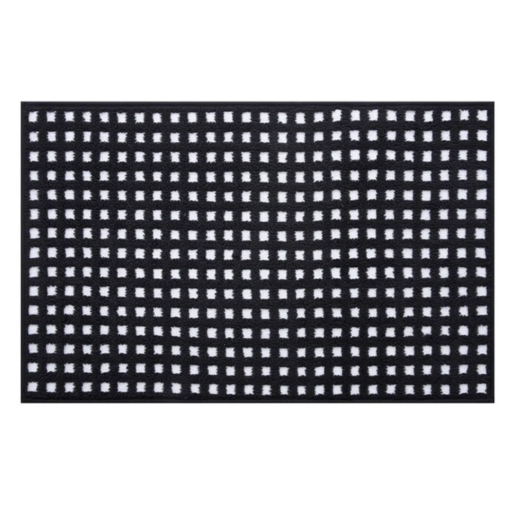 Tappetino da bagno 60 x 90 cm a quadri, assorbente, asciugatura rapida, antiscivolo, resistente allo sporco, per la casa - Nero