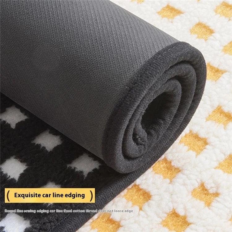 Tappetino da bagno 60 x 90 cm a quadri, assorbente, asciugatura rapida, antiscivolo, resistente allo sporco, per la casa - Nero