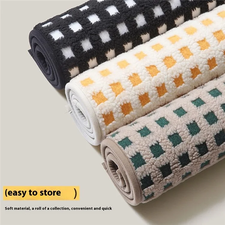 Tappetino da bagno 60 x 90 cm a quadri, assorbente, asciugatura rapida, antiscivolo, resistente allo sporco, per la casa - Nero