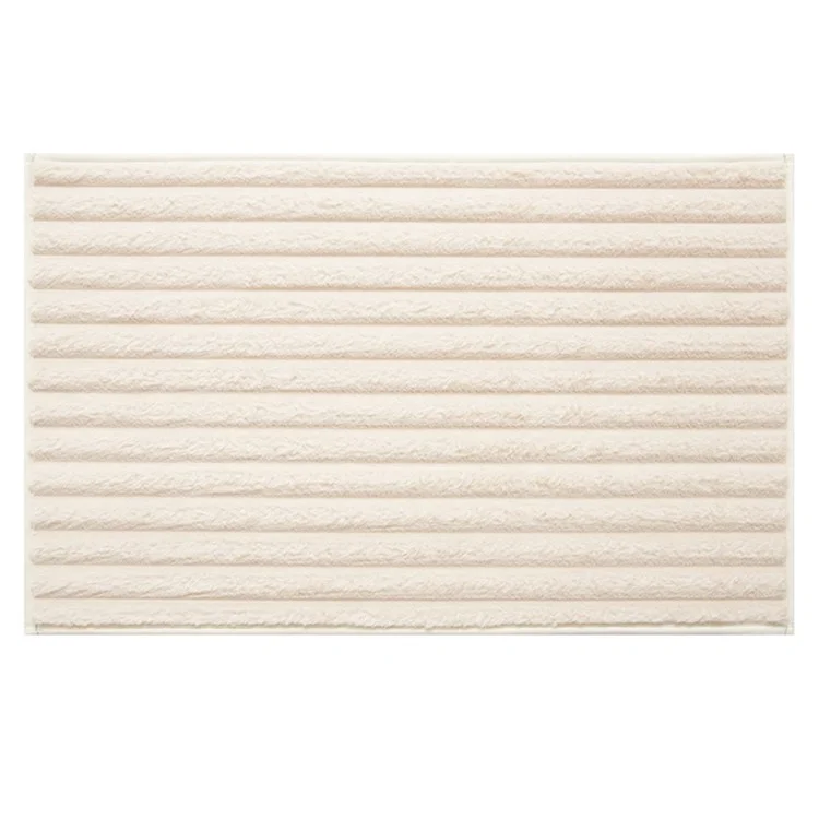 Tappetino da bagno in pelliccia sintetica a righe 40x60 cm - Antiscivolo, asciugatura rapida, assorbente - Beige