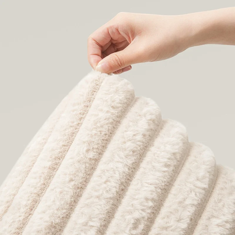 40x60cm Striped Faux Fur Home Entrance Bathroom Mat Non-Slip Quick Dry Water Absorbent Rug - Green