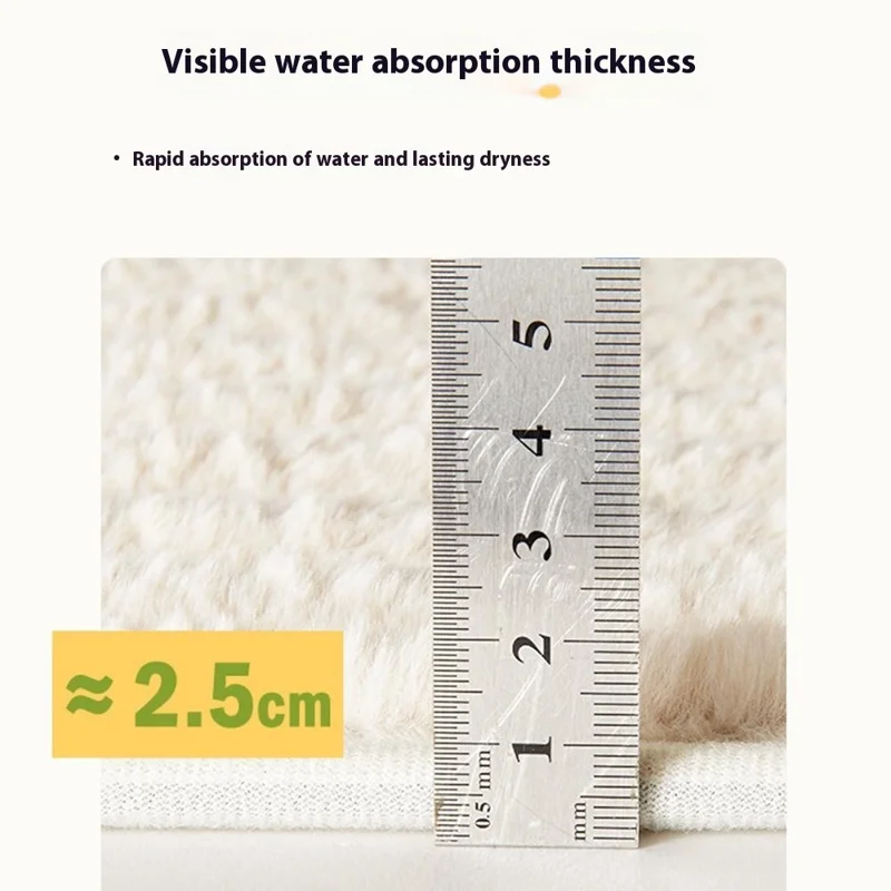 40x60cm Striped Faux Fur Home Entrance Bathroom Mat Non-Slip Quick Dry Water Absorbent Rug - Green