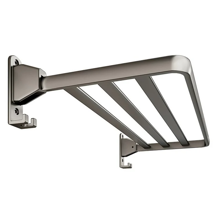 80cm Foldable Wall Mounted Drying Rack Balcony Aluminum Alloy Clothes Shoes Toys Hanger - Grey