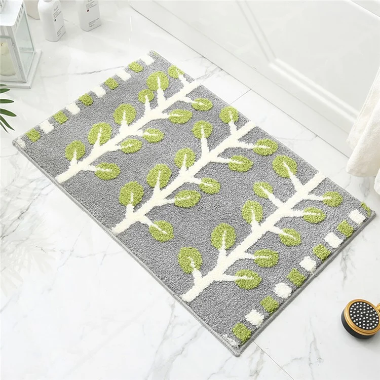 50 x 80cm Tree Pattern Faux Cashmere Rug Bathroom Carpet Water Absorbent Non Slip Floor Mat