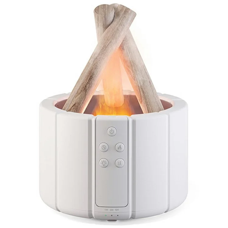 Diffuseur d'humidité Creative avec simulation de feu de camp et télécommande - Blanc Feu de Bois