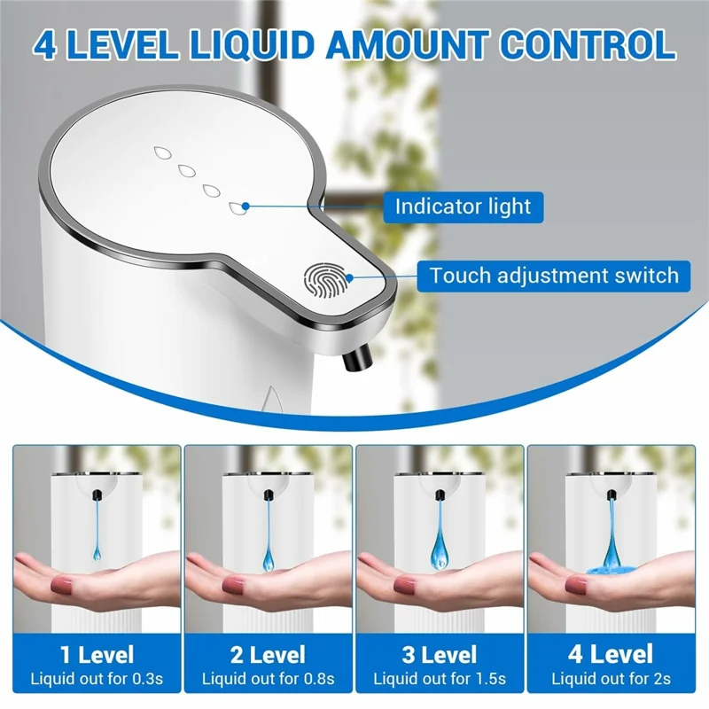 M10 Automatic Soap Dispenser Wall Mounted Touchless Sensor Electric Hand Wash Machine with Drain Cleaner - Foam Type