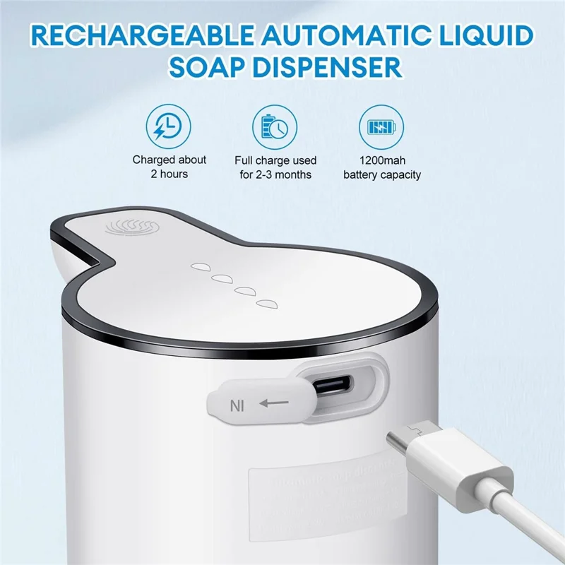 M10 Automatic Soap Dispenser Wall Mounted Touchless Sensor Electric Hand Wash Machine with Drain Cleaner - Foam Type