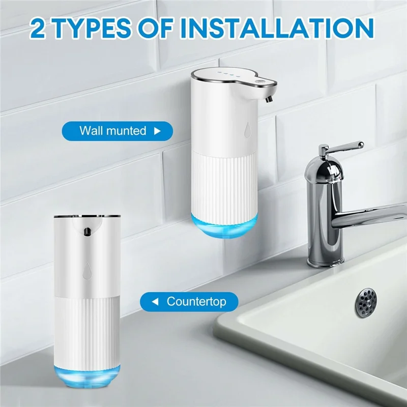 M10 Automatic Soap Dispenser Wall Mounted Touchless Sensor Electric Hand Wash Machine with Drain Cleaner - Foam Type