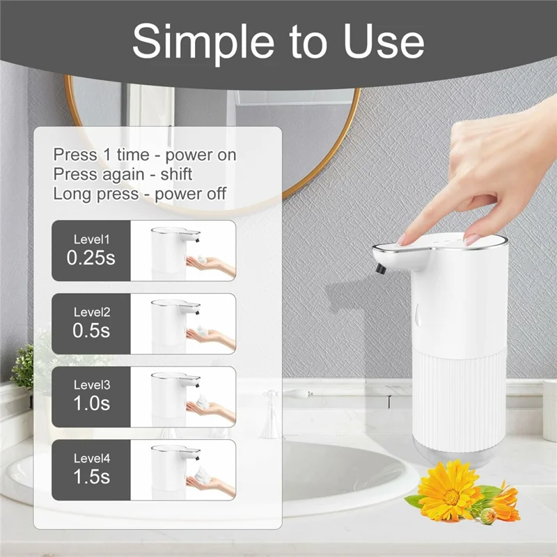 M10 Automatic Soap Dispenser Wall Mounted Touchless Sensor Electric Hand Wash Machine with Drain Cleaner - Foam Type