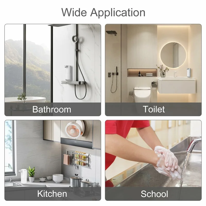 M10 Automatic Soap Dispenser Wall Mounted Touchless Sensor Electric Hand Wash Machine with Drain Cleaner - Foam Type