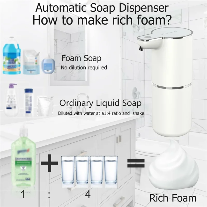 Distributeur de savon automatique M10S à montage mural et comptoir, machine intelligente sans contact pour le lavage des mains avec capteur - Type mousse