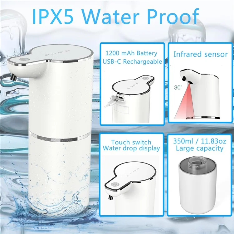 M10S Automatic Soap Dispenser Wall Mount Countertop Touchless Hand Wash Smart Sensor Machine - Liquid Drop Type