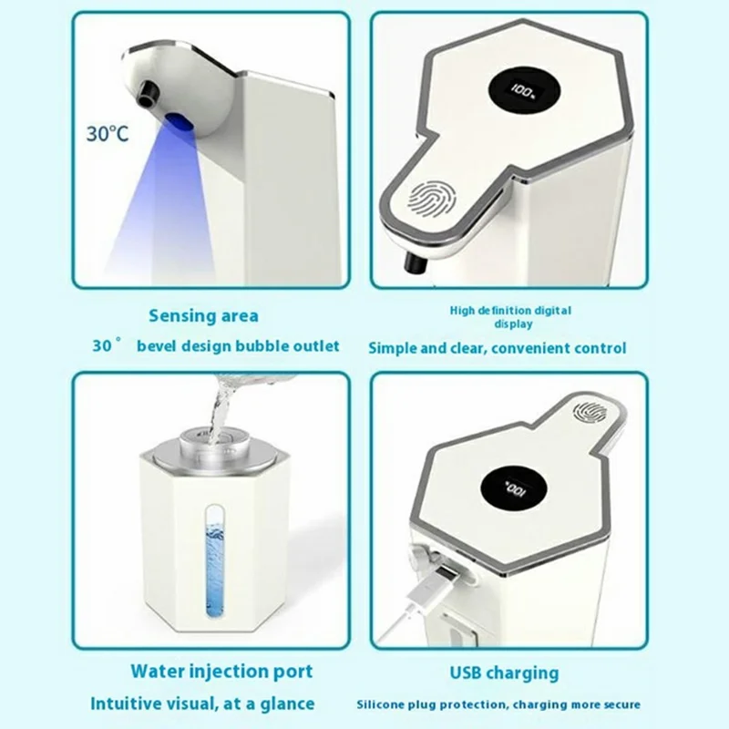 M12 360ml Automatic Soap Dispenser Wall Mounted Electric Foam Hand Wash Touchless Sensor - Beige / Foam Type