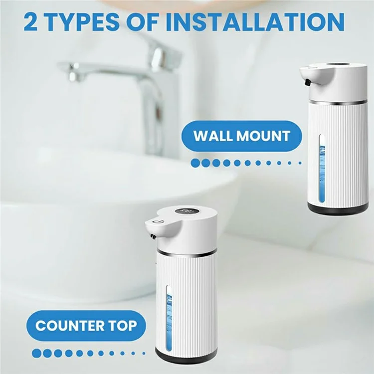 M15 420ml Automatic Soap Dispenser Smart Touchless Wall-Mounted Electric Handwash Machine - White / Liquid Drop Type