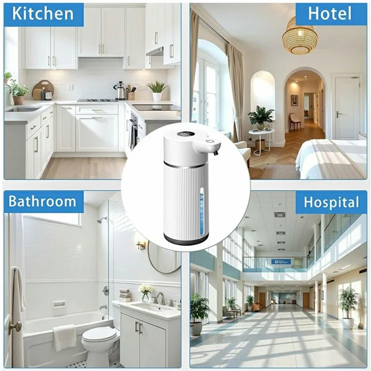 M15 420ml Automatic Soap Dispenser Smart Touchless Wall-Mounted Electric Handwash Machine - White / Liquid Drop Type