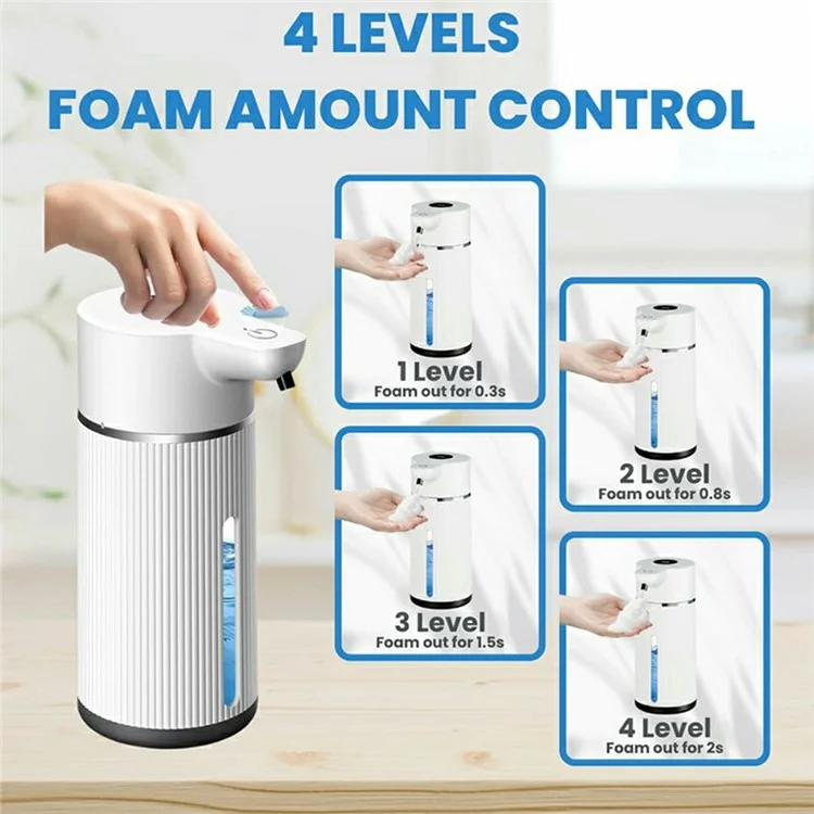 M15 420ml Automatic Soap Dispenser Smart Touchless Wall-Mounted Electric Handwash Machine - White / Liquid Drop Type