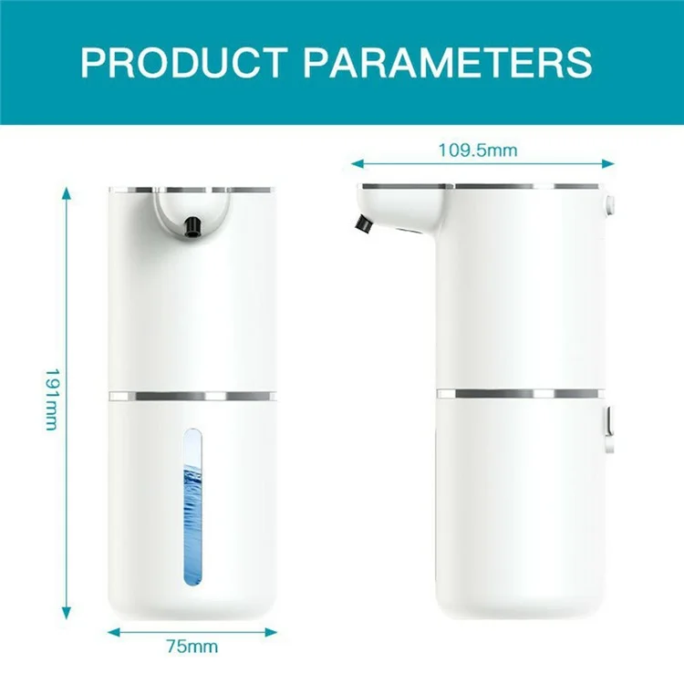 M1 360ml Automatic Soap Dispenser Wall Mounted Touchless Hand Wash IPX5 Waterproof - White / Liquid Drop Type