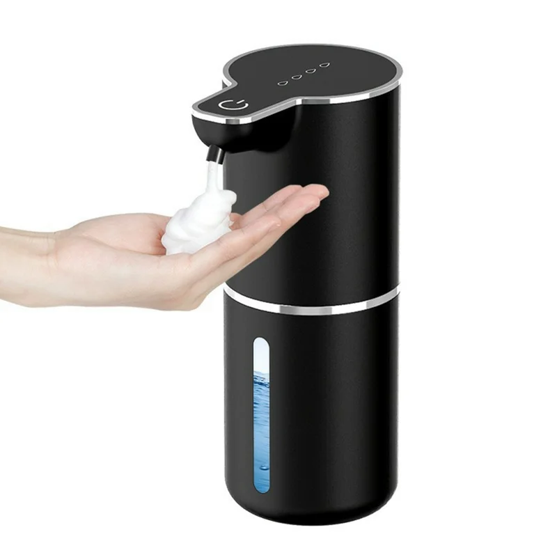 M1 360 ml Automatische Zeepdispenser met Afvoerreiniger, Wandmontage, Handsfree Handwas, IPX5 Waterdicht - Zwart / Schuimtype