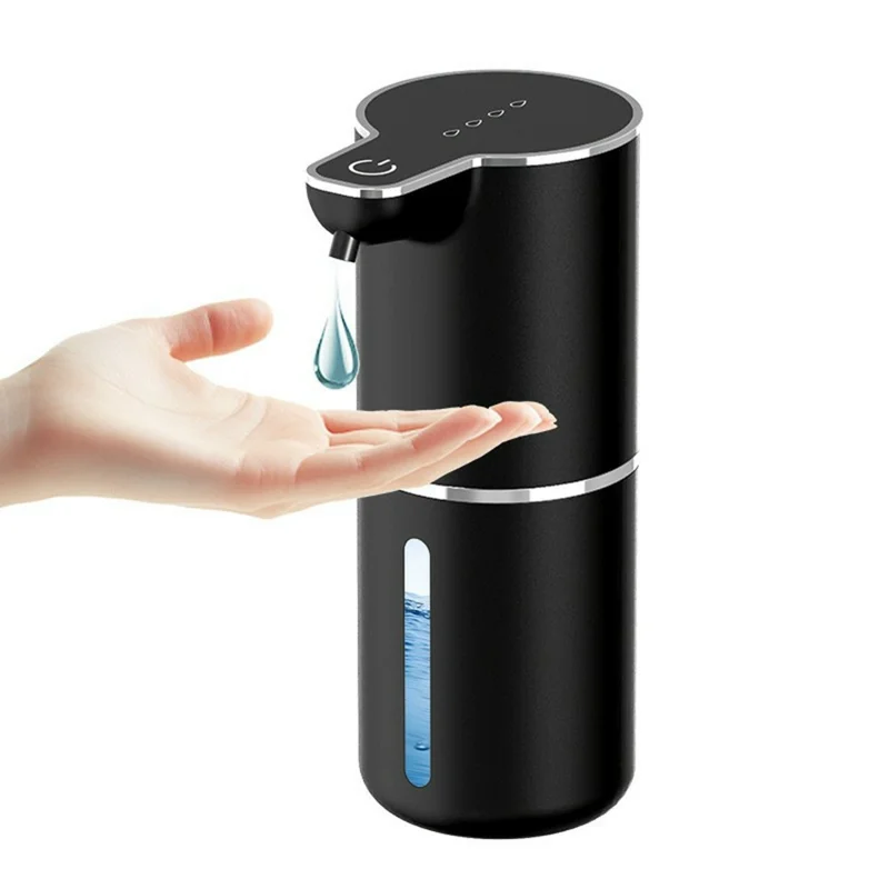 M1 360ml Automatic Soap Dispenser with Drain Cleaner Wall Mounted Touchless Hand Wash IPX5 Waterproof - Black / Liquid Drop Type