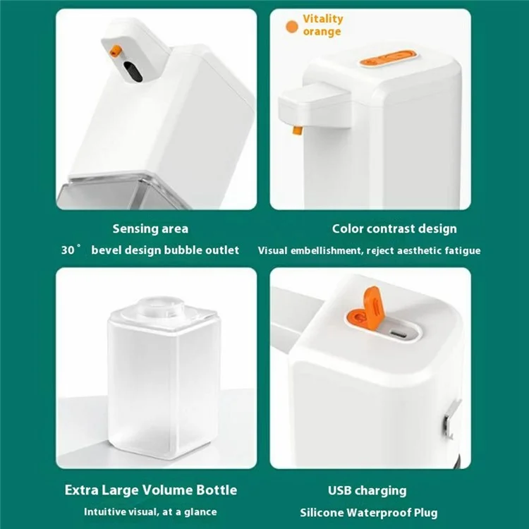 C1 500ml Automatic Soap Dispenser Wall Mounted Smart Electric Handwash Machine - Black / Liquid Drop Type