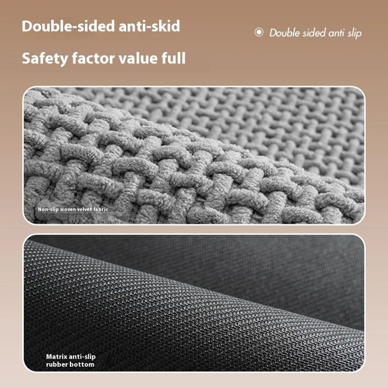 60 x 90cm Chenille Bath Mat Water Absorbent Non Slip Bathroom Rug for Doorway Entrance - Blue