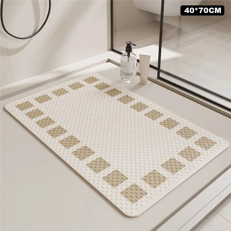 Tappetino da bagno 40 x 70 cm per vasca e doccia antiscivolo con punti massaggio in PVC con ventose di sicurezza - Colore caffè