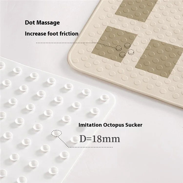 Tappetino da bagno 40 x 70 cm per vasca e doccia antiscivolo con punti massaggio in PVC con ventose di sicurezza - Colore caffè