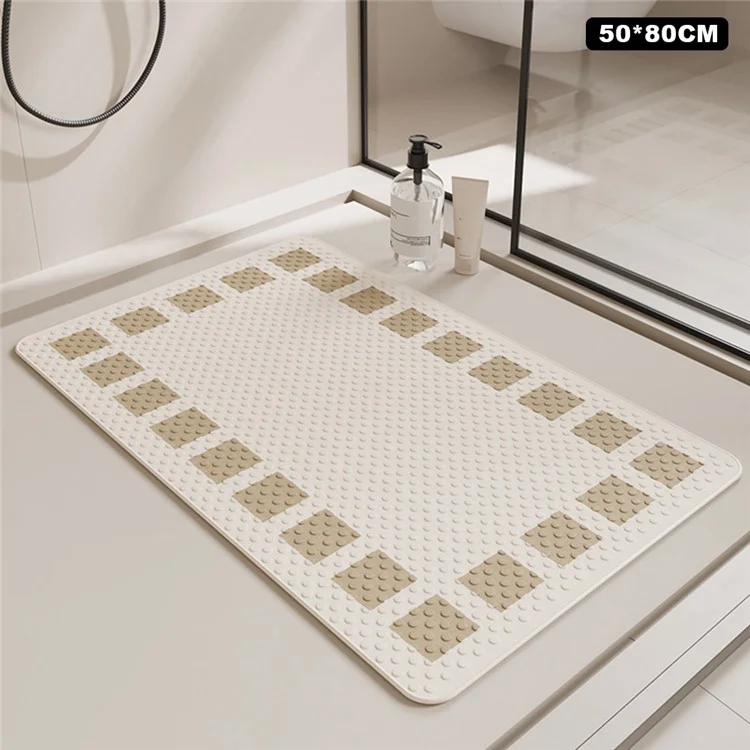 Tappetino da bagno 50 x 80 cm per vasca e doccia antiscivolo con punti massaggio in PVC con ventose di sicurezza - Caffè