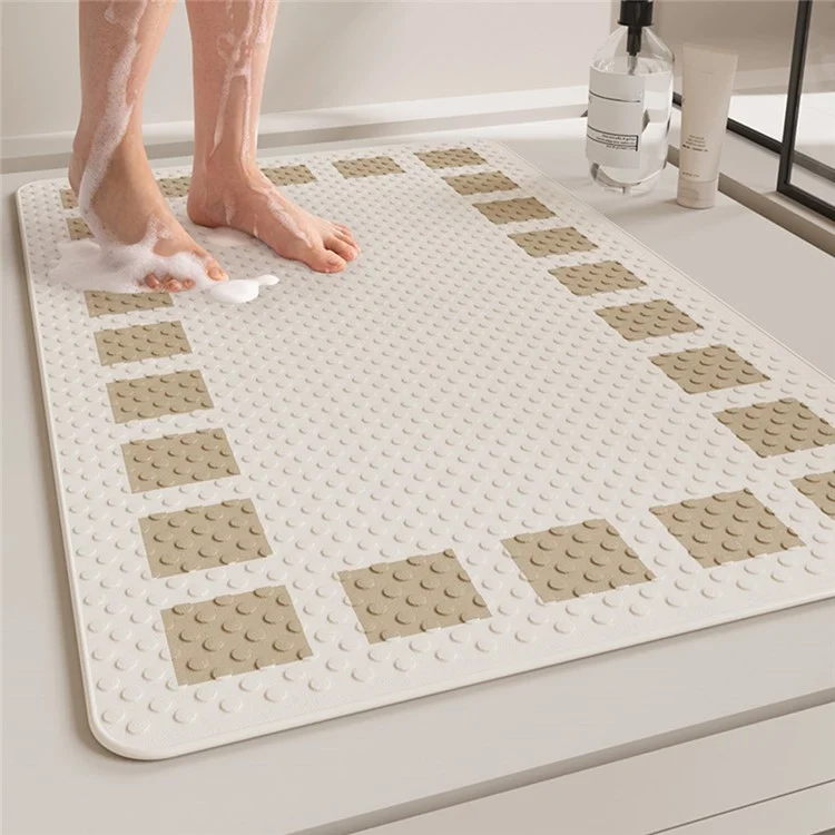 Tappetino da bagno 50 x 80 cm per vasca e doccia antiscivolo con punti massaggio in PVC con ventose di sicurezza - Caffè