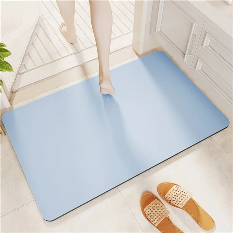 50 x 80cm Diatomite Quick Dry Bathroom Mat Absorbent Non Slip Floor Rug for Entrance - Blue