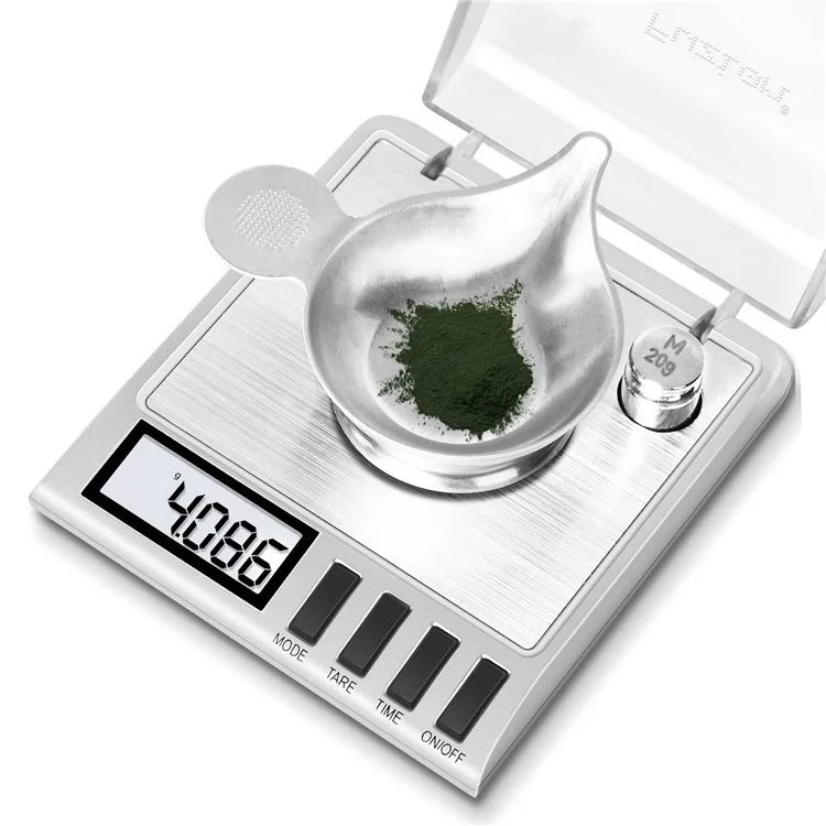 Balance numérique en acier inoxydable 50g / 0,001g Échelle de poudre de bijoux de haute précision avec poids d'étalonnage