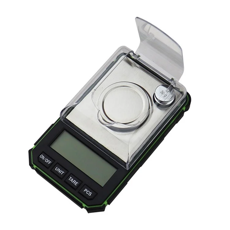 Balance de bijoux portable, balance de précision numérique électronique 50g / 0,001g avec poids de calibrage - Noir / Jaune