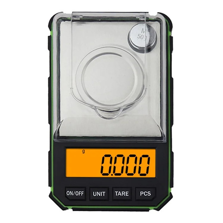 Balance de bijoux portable, balance de précision numérique électronique 50g / 0,001g avec poids de calibrage - Noir / Jaune