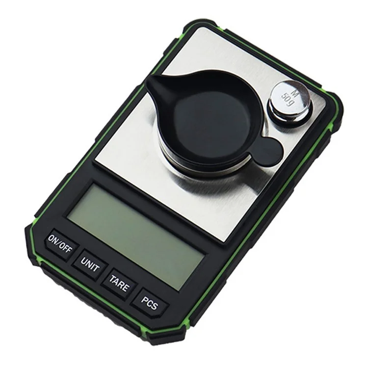 Balance de bijoux portable, balance de précision numérique électronique 50g / 0,001g avec poids de calibrage - Noir / Jaune