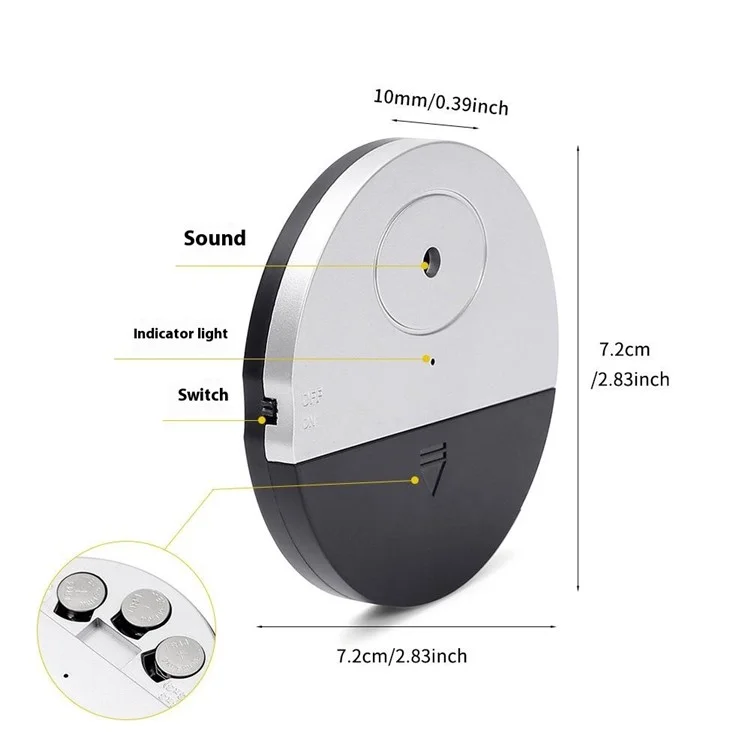 Door Window Vibration Alarm 125dB Anti Theft Sensor with Low Battery Alert for Home Hotel Shop