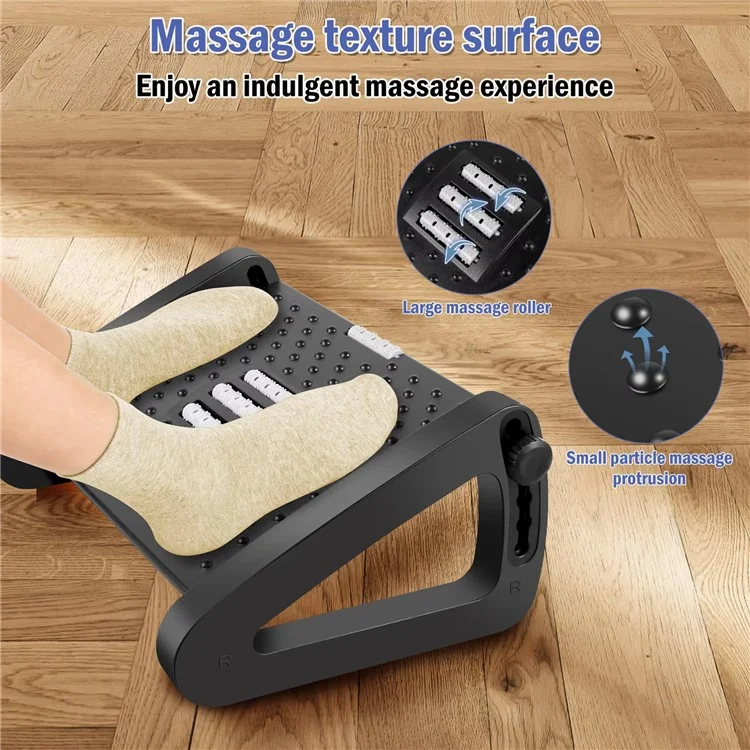 Höhenverstellbare Fußstütze für Büroschreibtisch - Ergonomische Massagefußablage zur Vermeidung von Beinverschränkung