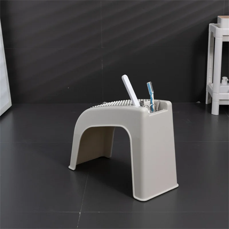 Ergonomic Nail Care Foot Stool Bathroom Anti Slip Low Bench Footrest for Pedicure Massage - Yellow