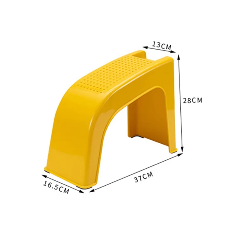 Ergonomic Nail Care Foot Stool Bathroom Anti Slip Low Bench Footrest for Pedicure Massage - Yellow