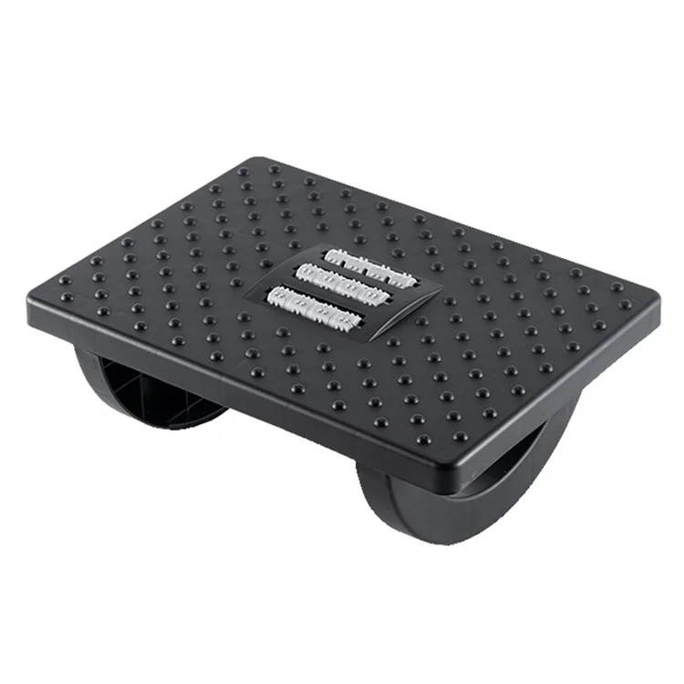Under Desk Foot Rest Non Slip Ergonomic Plastic Footstool for Office Home Posture Support - Black